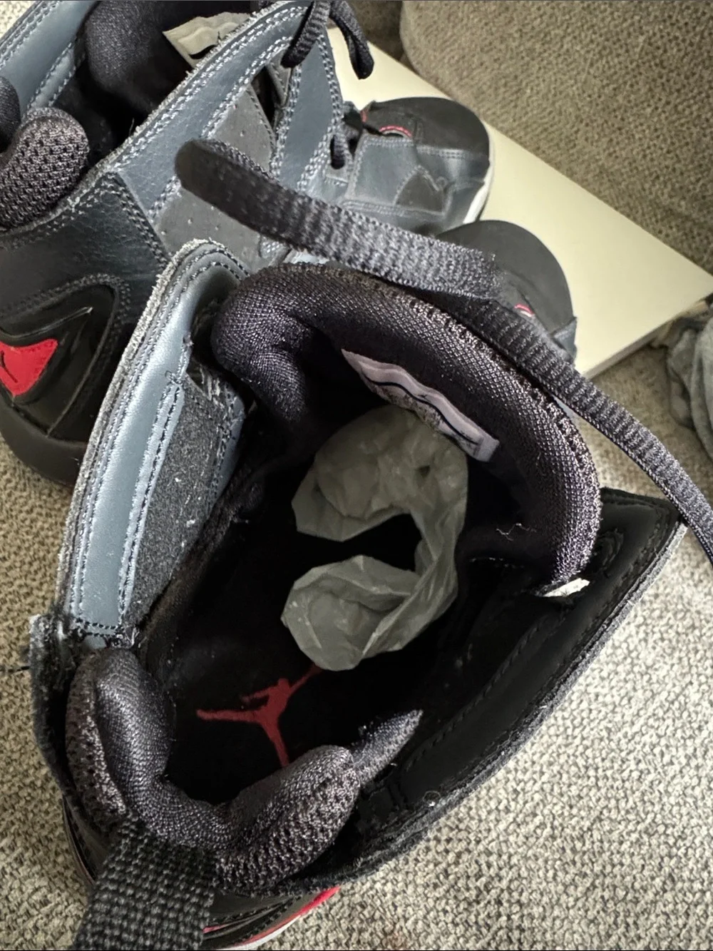 Air Jordan Black and Red High-Top Sneakers